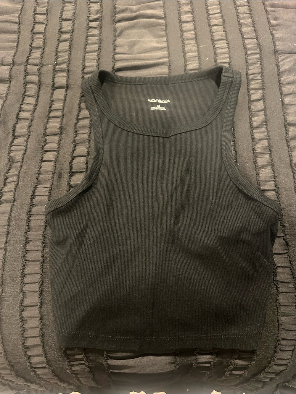 wild fable Black Ribbed Crop Tank Top